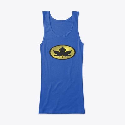 Women's Tank Tops Canada - 'Leaf Woman' Black & Gold Logo