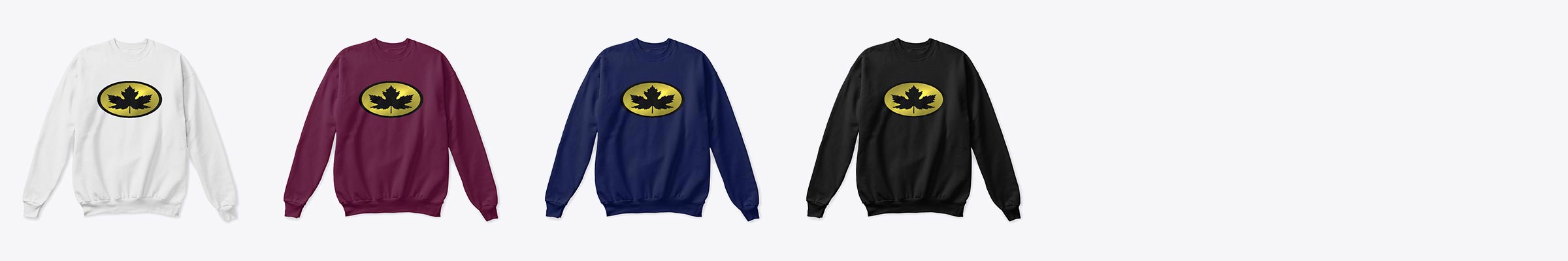 Unisex-Men's Canada Sweatshirt - 'Leaf Man' Black and Gold Logo Canada Clothing Online: Unisex-Men's Canada Sweatshirt - 'Leaf Man' Black and Gold Logo