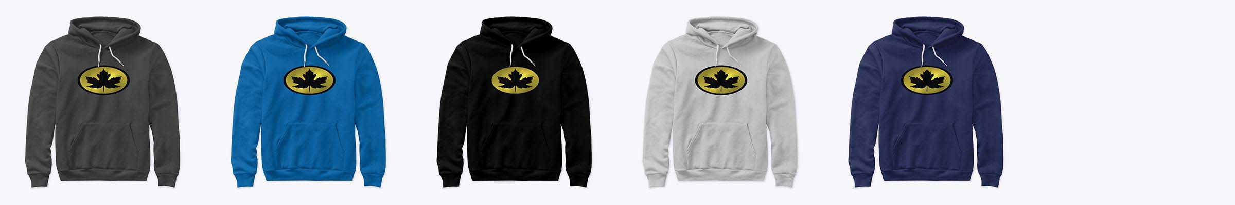 Unisex-Men's Hoodies Canada - 'Leaf Man' Black and Gold Logo Canada Clothing Online: Unisex-Men's Hoodies Canada - 'Leaf Man' Black and Gold Logo